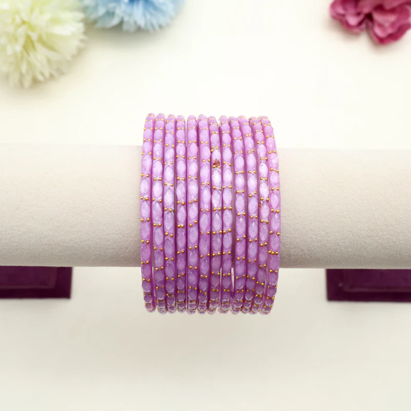 New Premium Raindrop Bangles (One Dozen) - Pastel Lavendar